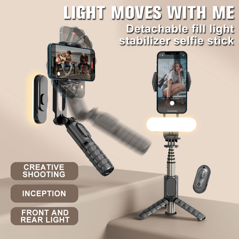 Stabilisateur CYKE BEAT 3IN1 Avec Trépied +Selfie Light Détachable + Télécommande Bleutooth